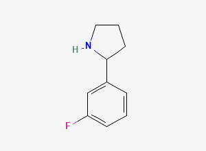 Two-dimensional chemical structure of 2-(3-Fluorophenyl)pyrrolidine