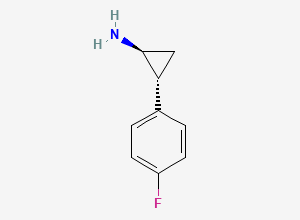 Two-dimensional chemical structure of (1S,2R)-2-(4-Fluorophenyl)cyclopropanamine