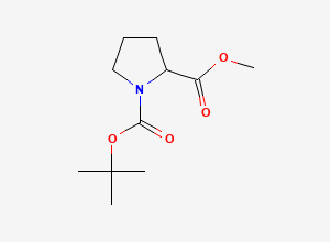 Two-dimensional chemical structure of 1-Tert-butyl 2-methyl pyrrolidine-1,2-dicarboxylate