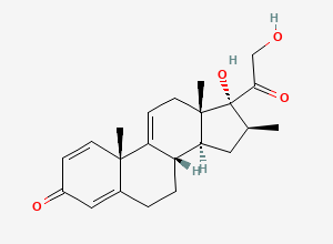 Two-dimensional chemical structure of 17,21-Dihydroxy-16beta-methylpregna-1,4,9(11)-triene-3,20-dione