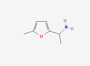 Two-dimensional chemical structure of 1-(5-Methylfuran-2-yl)ethan-1-amine