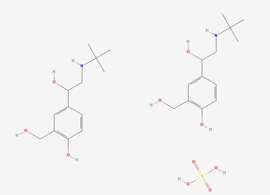 Two-dimensional chemical structure of Albuterol Sulfate