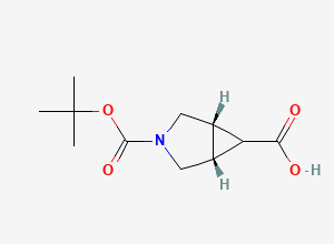 Two-dimensional chemical structure of (1R,5S,6r)-3-(tert-Butoxycarbonyl)-3-azabicyclo[3.1.0]hexane-6-carboxylic acid