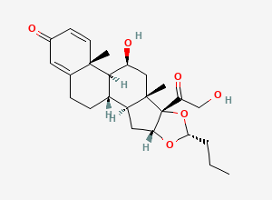 Two-dimensional chemical structure of Budesonide (22R)-Isomer/ Dexbudesonide/ Budesonide Epimer B/ R-Budesonide, CAS 51372-29-3