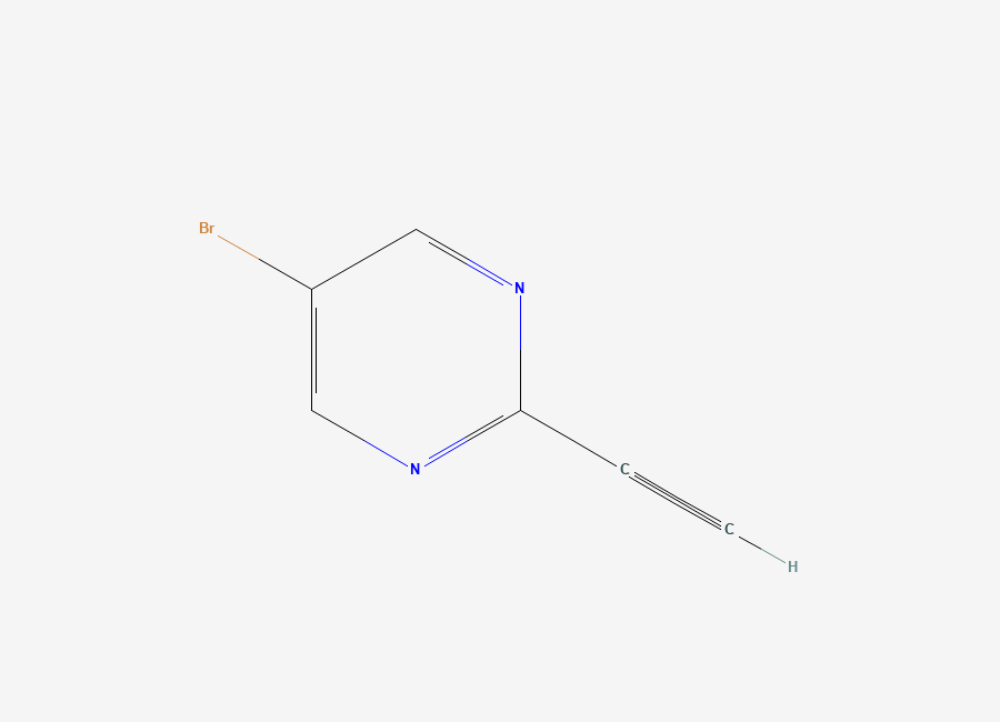 Two-dimensional chemical structure of 5-Bromo-2-ethynylpyrimidine