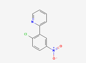 Two-dimensional chemical structure of 2-(2-Chloro-5-nitrophenyl)pyridine, CAS 879088-40-1