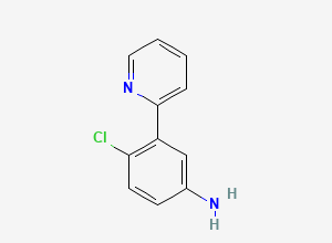 Two-dimensional chemical structure of 4-Chloro-3-(pyridin-2-yl)aniline, CAS 879088-41-2