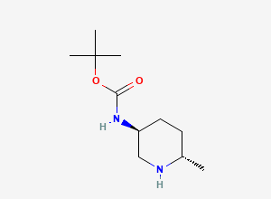 Two-dimensional chemical structure of Tert-butyl N-[(3S,6S)-6-methylpiperidin-3-YL]carbamate