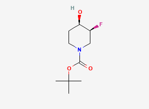 Two-dimensional chemical structure of (3S,4R)-1-Boc-3-fluoro-4-hydroxypiperidine