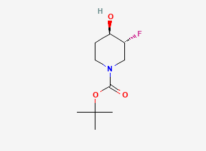 Two-dimensional chemical structure of rac-tert-butyl (3R,4R)-3-fluoro-4-hydroxypiperidine-1-carboxylate