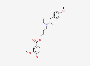 Two-dimensional chemical structure of Mebeverine, CAS 3625-06-7