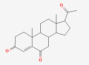 Two-dimensional chemical structure of 17-acetyl-10,13-dimethyl-2,7,8,9,11,12,14,15,16,17-decahydro-1H-cyclopenta[a]phenanthrene-3,6-dione