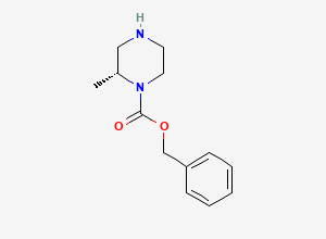 Two-dimensional chemical structure of (R)-benzyl 2-methylpiperazine-1-carboxylate