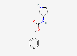 Two-dimensional chemical structure of (R)-3-N-Cbz-aminopyrrolidine