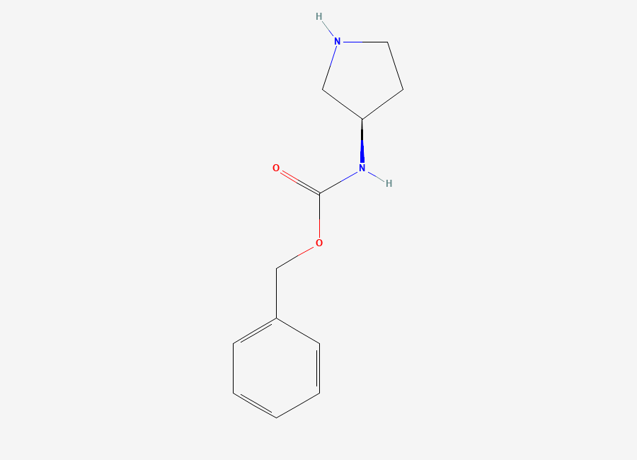 Two-dimensional chemical structure of (R)-3-N-Cbz-aminopyrrolidine