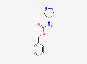 Two-dimensional chemical structure of (S)-3-N-Cbz-aminopyrrolidine