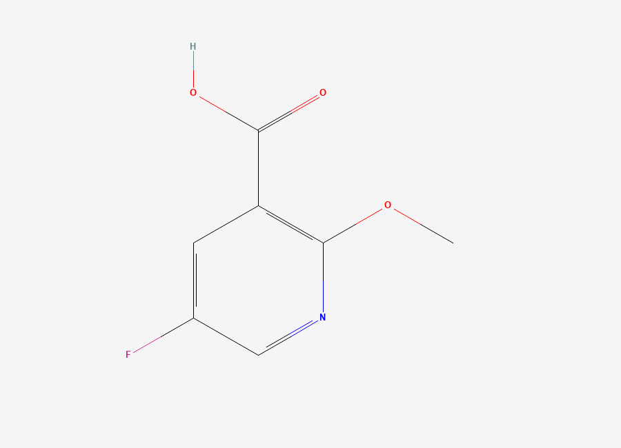 Two-dimensional chemical structure of 5-Fluoro-2-methoxynicotinic acid