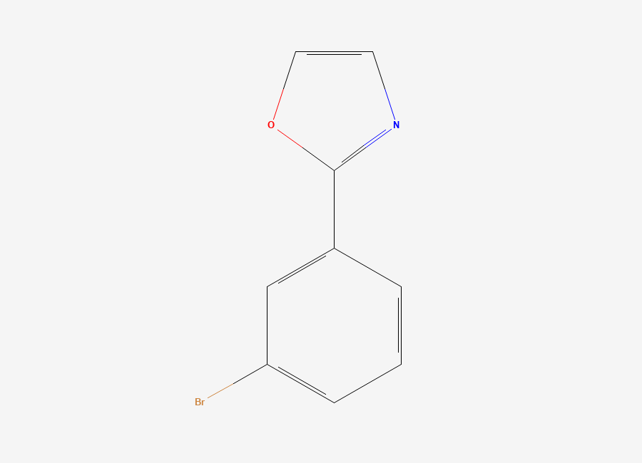 Two-dimensional chemical structure of 2-(3-Bromophenyl)-1,3-oxazole