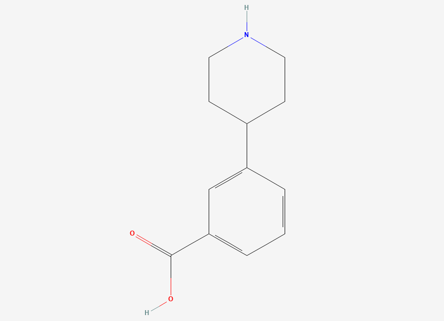 Two-dimensional chemical structure of 3-(Piperidin-4-yl)benzoic acid