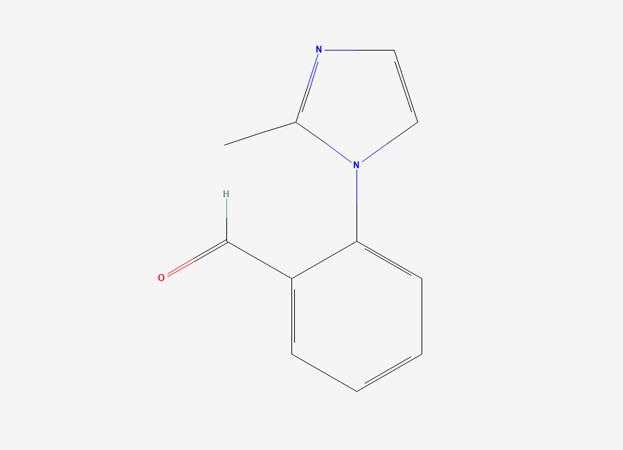 Two-dimensional chemical structure of 2-(2-methyl-1H-imidazol-1-yl)benzaldehyde