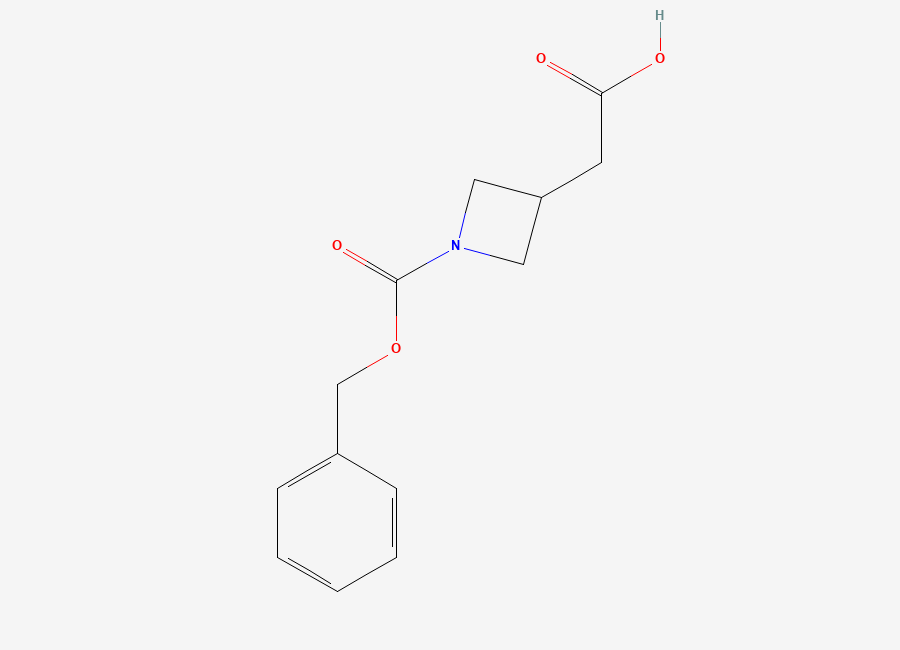 Two-dimensional chemical structure of 1-Cbz-3-azetidineacetic acid
