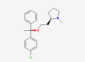 Two-dimensional chemical structure of (2R)-2-[2-[(1S)-1-(4-chlorophenyl)-1-phenylethoxy]ethyl]-1-methylpyrrolidine