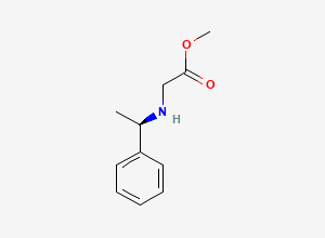 Two-dimensional chemical structure of Methyl 2-([(1r)-1-phenylethyl]amino)acetate, CAS 91284-61-6