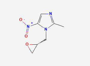 Two-dimensional chemical structure of 2-methyl-5-nitro-1-[[(2R)-oxiran-2-yl]methyl]imidazole