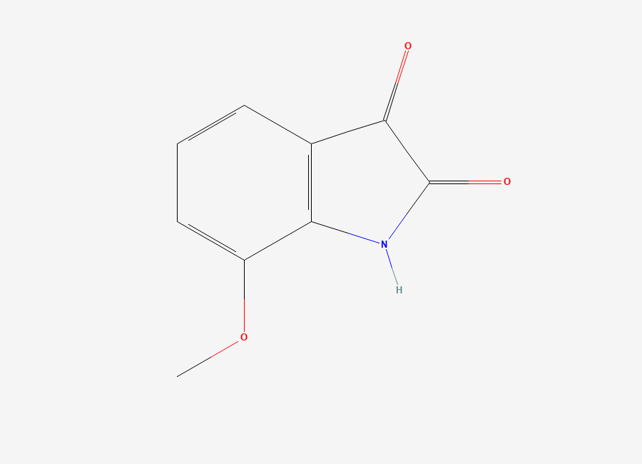 Two-dimensional chemical structure of 7-methoxy-2,3-dihydro-1H-indole-2,3-dione