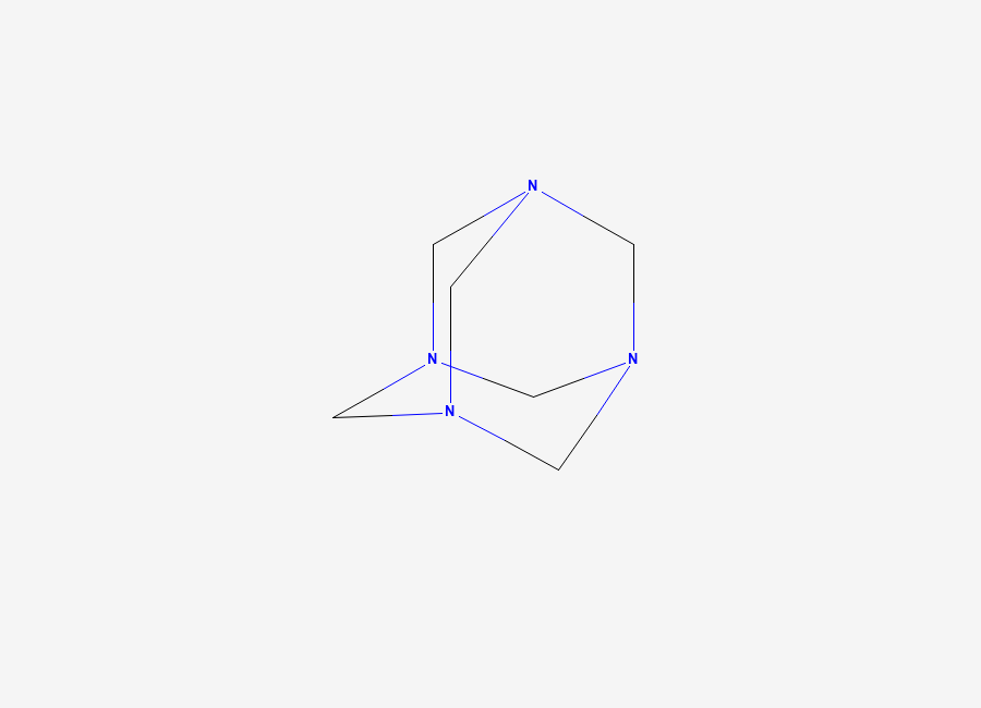 Two-dimensional chemical structure of Methenamine, CAS 100-97-0