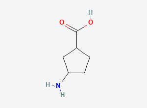 Two-dimensional chemical structure of 3-Aminocyclopentanecarboxylic acid