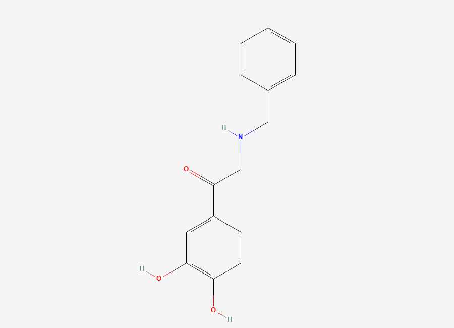 Two-dimensional chemical structure of 2-(Benzylamino)-1-(3,4-dihydroxyphenyl)ethanone