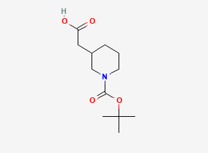 Two-dimensional chemical structure of 2-(1-((Tert-butoxy)carbonyl)piperidin-3-yl)acetic acid