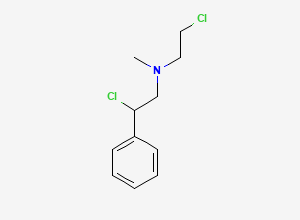 Two-dimensional chemical structure of 2-Chloro-N-(2-chloroethyl)-N-methyl-2-phenylethan-1-amine, CAS 22270-22-0