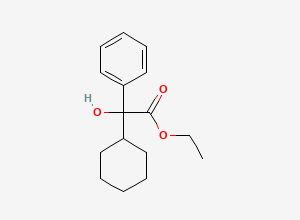 Two-dimensional chemical structure of Phenylcyclohexylglycolic Acid Ethyl Ester, CAS 31197-69-0