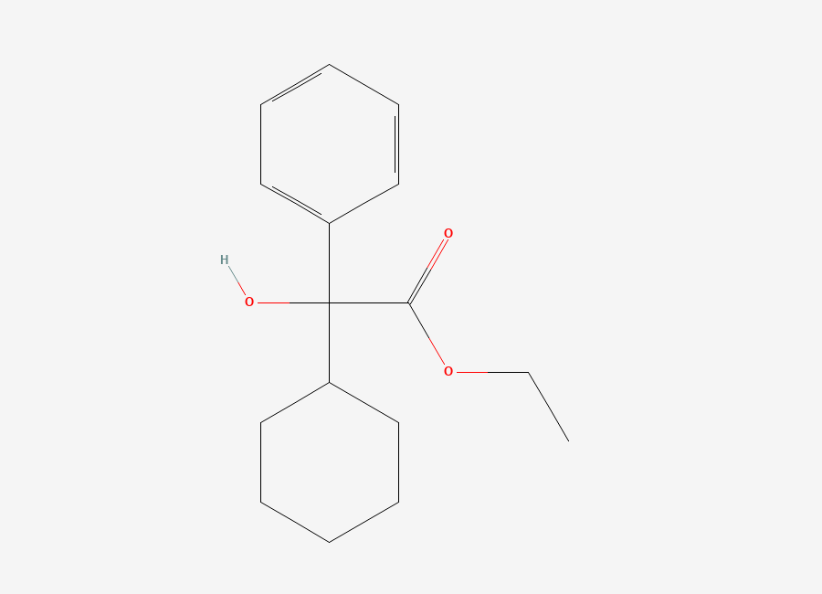 Two-dimensional chemical structure of Phenylcyclohexylglycolic Acid Ethyl Ester, CAS 31197-69-0