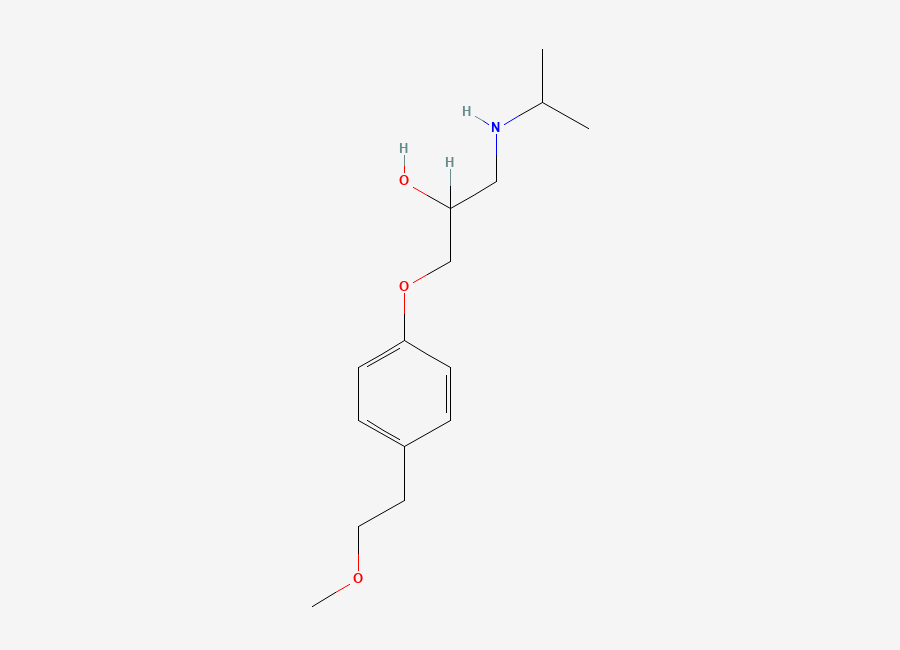 Two-dimensional chemical structure of Metoprolol, CAS 51384-51-1