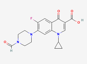 Two-dimensional chemical structure of Ciprofloxacin N-Formyl Impurity, CAS 93594-39-9