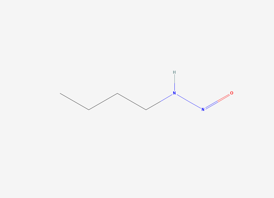 Two-dimensional chemical structure of N-Nitrosobutylamine, CAS 56375-33-8