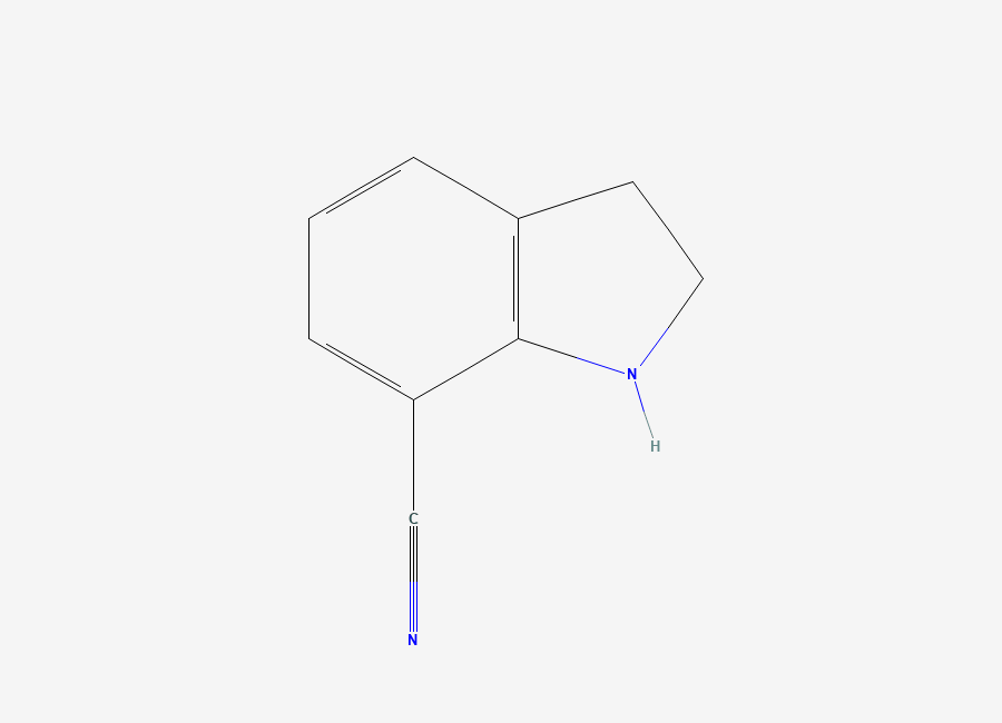 Two-dimensional chemical structure of 2,3-dihydro-1H-indole-7-carbonitrile