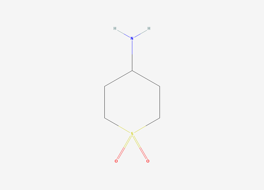 Two-dimensional chemical structure of 2H-Thiopyran-4-amine, tetrahydro-, 1,1-dioxide