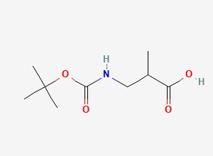 Two-dimensional chemical structure of 3-((tert-Butoxycarbonyl)amino)-2-methylpropanoic acid