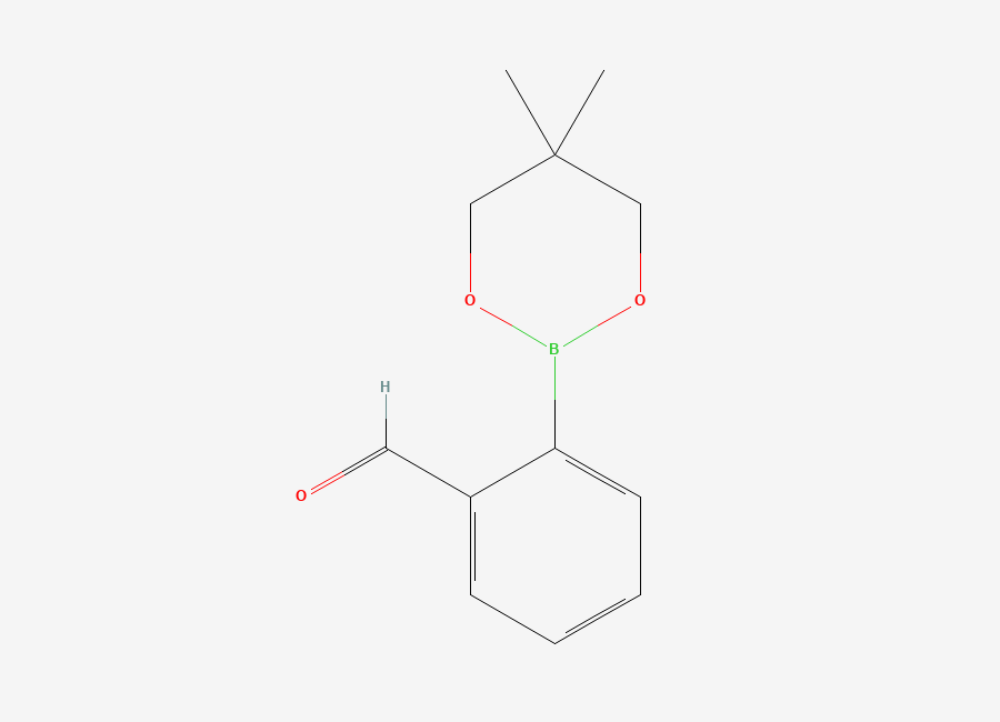 Two-dimensional chemical structure of 2-Formylbenzeneboronic acid, neopentyl glycol ester