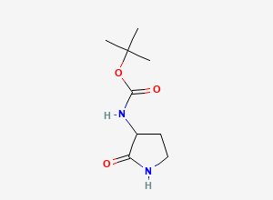 Two-dimensional chemical structure of tert-Butyl (2-oxopyrrolidin-3-yl)carbamate