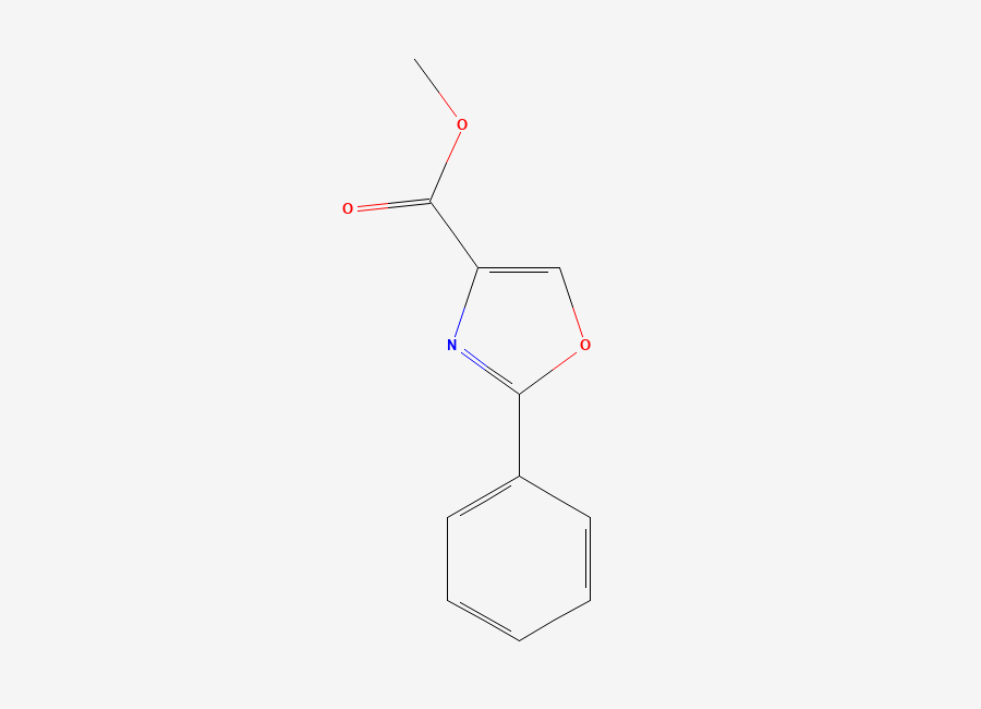 Two-dimensional chemical structure of 2-Phenyl-oxazole-4-carboxylic acid methyl ester