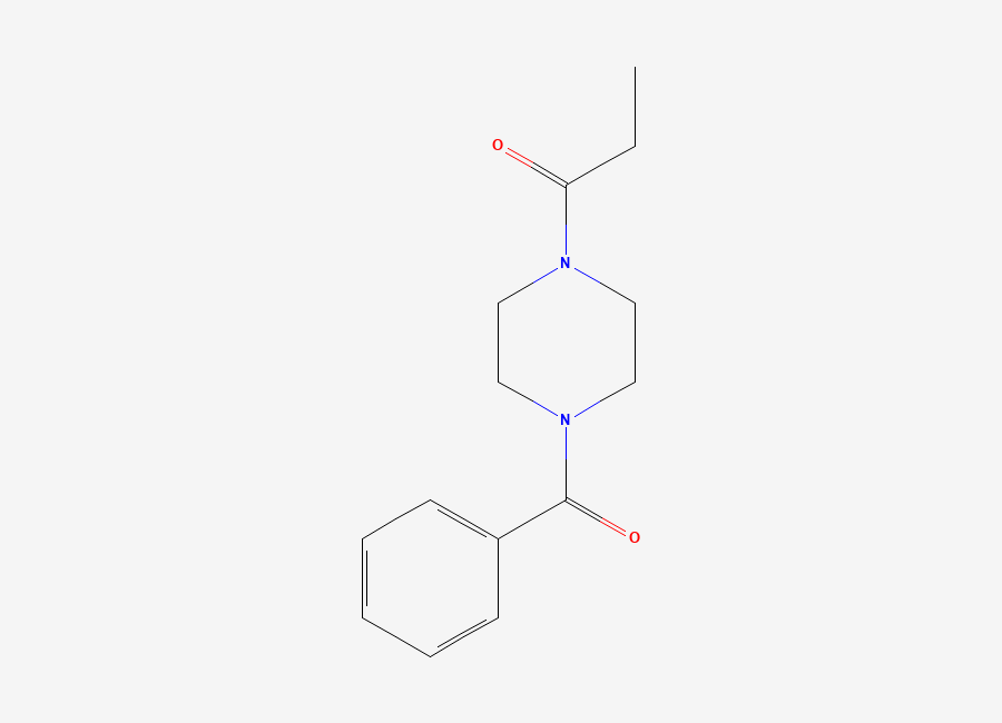 Two-dimensional chemical structure of 1-(4-Benzoyl-1-piperazinyl)-1-propanone
