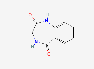 Two-dimensional chemical structure of 3-methyl-3,4-dihydro-1H-1,4-benzodiazepine-2,5-dione