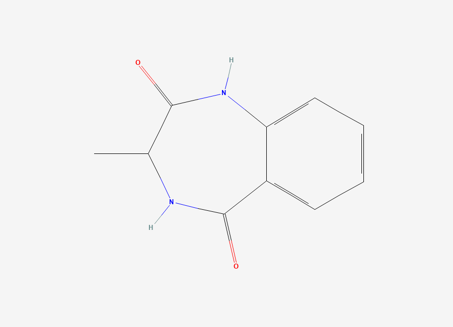 Two-dimensional chemical structure of 3-methyl-3,4-dihydro-1H-1,4-benzodiazepine-2,5-dione