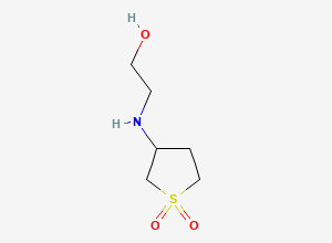 Two-dimensional chemical structure of 3-((2-Hydroxyethyl)amino)tetrahydrothiophene 1,1-dioxide