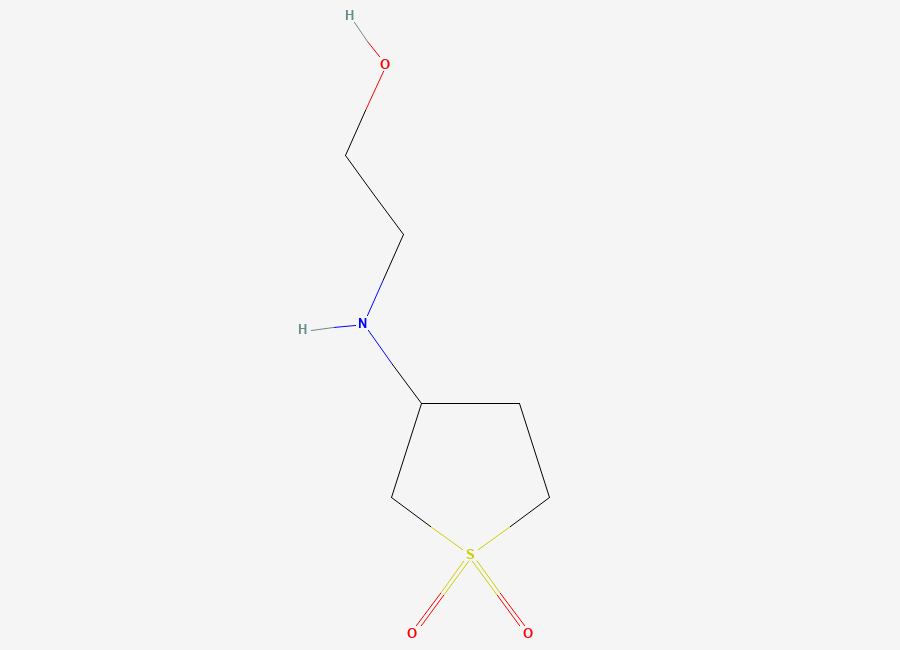 Two-dimensional chemical structure of 3-((2-Hydroxyethyl)amino)tetrahydrothiophene 1,1-dioxide